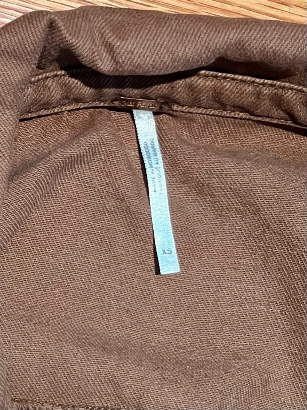 Free People Brown Eisenhower Slouchy Cotton Denim Jacket - Picture 3 of 6